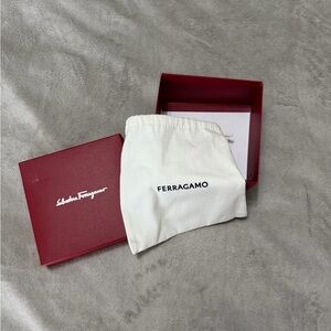 Salvatore Ferragamo Burgundy Gift Box with Ivory Dust Bag new